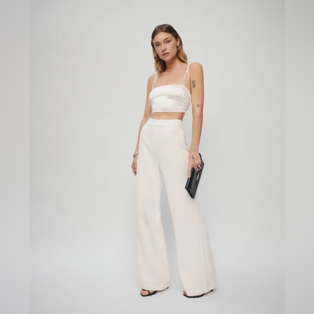 Reformation Faye Pants in Ivory